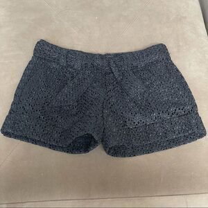 Express Editor Black Eyelet Lace Shorts 2